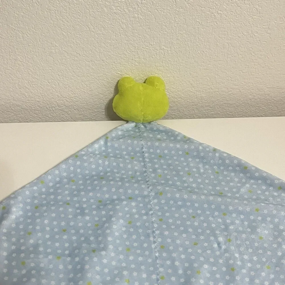 Precious Firsts by Carter's Frog Security Blanket Lovey Rattle Green Blue Floral